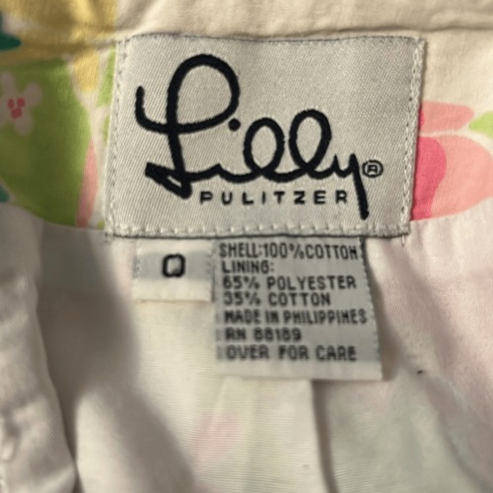 Lilly Pulitzer Skirt Womens Size 0 Floral Multi Petal Patch Hidden Animals Lined - Picture 2 of 8